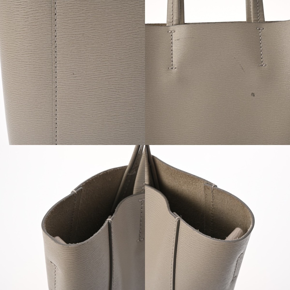 Celine Vertical Cabas Gray Leather Tote Bag - Picture 6 of 9